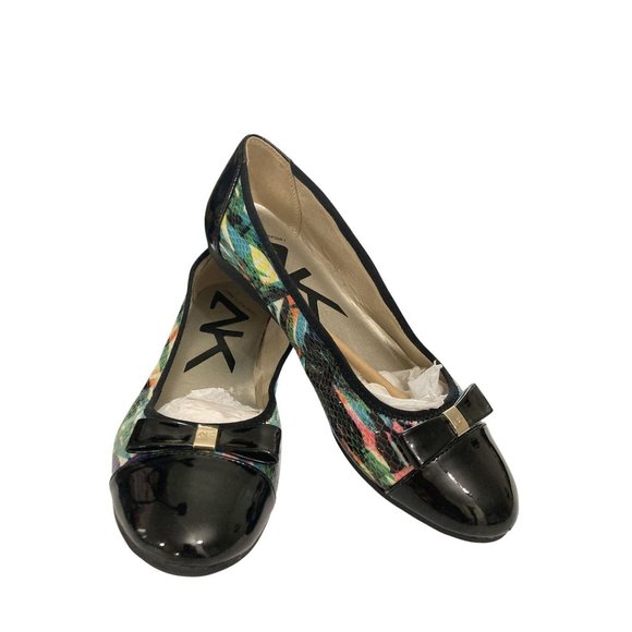 Anne Klein sport akatalya Womens Size 7  Black Multicolor side bow Ballet Flats - Picture 1 of 8
